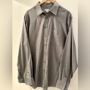 Mens button down long sleeve shirt by merona size XL ( 17-17 1/2)grey/one pocket